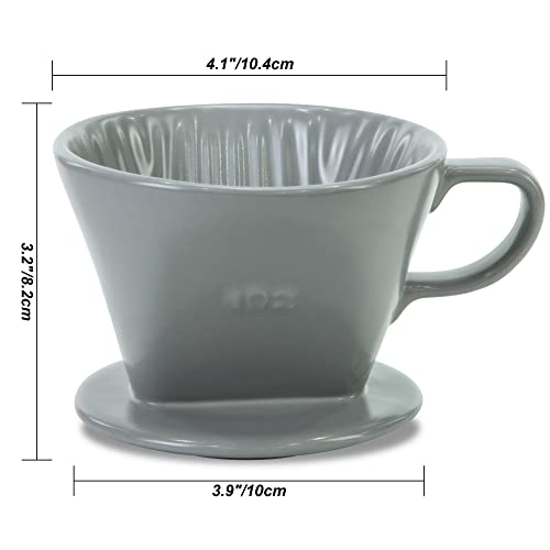 Pour Over Ceramic, Coffee Dripper Ceramic Coffee Maker,Grey Grey
