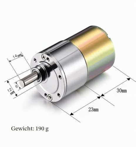 JZK 200RPM DC 12V High Torque 200RPM 12V Micro DC Gear Motor 6mm Shank Diameter Speed Reduction Electric Gear Motor