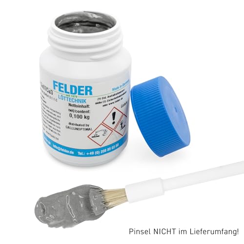 by Felder Lead-Free Soft Soldering & Tinning Paste Sn97Cu3 > 60% F-SW 21 (DIN EN ISO 9454-1) Ready to Use 100 g - for Tinning & Pre-Tinning in Body Construction 100g Dose