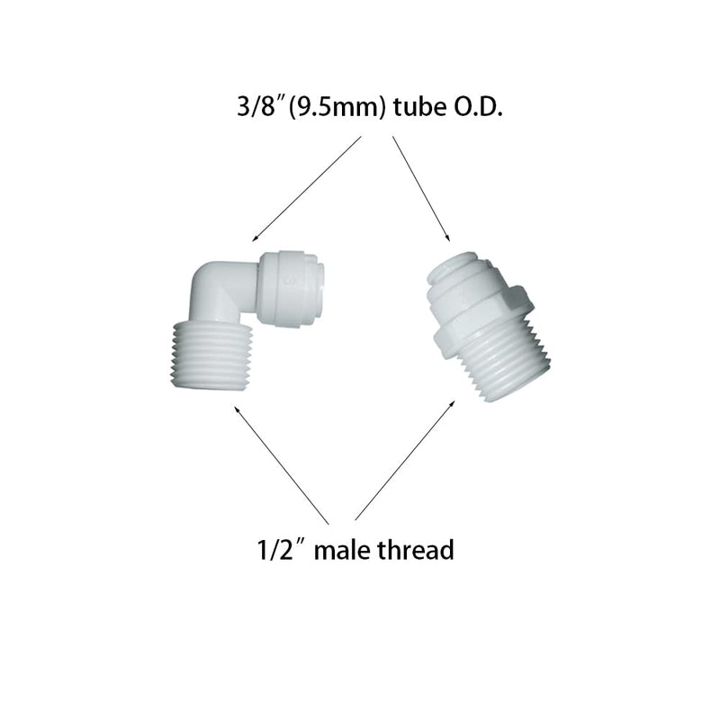 [Australia - AusPower] - MALIDA Quick Connector Male Adapter Elbow and Straight Combination, 1/2 Inch NPT Thread x 3/8 Inch Tube OD Push to Connect Fittings, for Water Filter purification systems.(pack of 10) 1/2"NPT x 3/8"OD 
