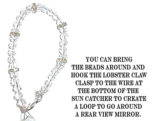 Hidden Hollow Beads Crystal Suncatcher Rear View Mirror 30mm Hanging Ornament Rhinestone Beaded Design Indoor Window & Home Décor (1 38mm Icicle Crystal) 1 38mm Icicle Crystal