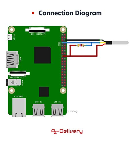 AZDelivery 2 x DS18B20 3M Cable Digital Stainless Steel Temperature Sensor Temperature Sensor Waterproof Compatible with Arduino and Raspberry Pi Includes E-Book | Compatible with Shelly Temperature Sensor