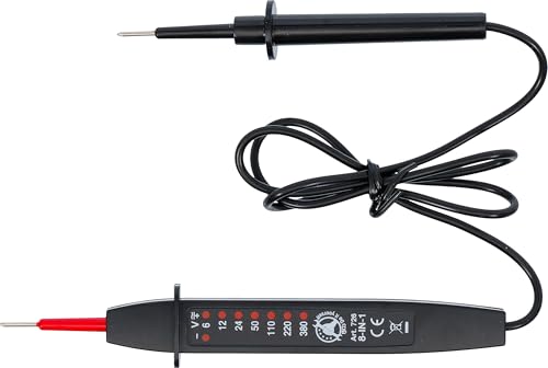 Kraftmann Voltage Tester, 6 V 726 | DC 6 - 12 - 24 - 110 - 220 - 380V | AC 110 - 220 - 370V | Double insulated tip 6 - 380 V
