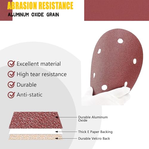 215 mm Sanding Discs Pack of 30 6 Grits P180 | High-quality aluminium oxide, universal for drywall, plasterboard, wood, metal, plastic, spatula and concrete 30pcs-p180
