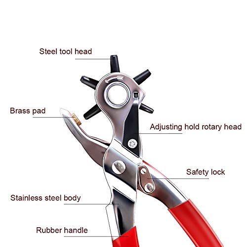 NEU MASTER heavy duty leather hole puncher set for belts, watch bands, straps, dog collars, and DIY crafts