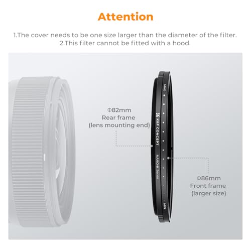 K&F CONCEPT 72mm Variable ND2-2000 (1-11 Stops) ND Camera Lens Filter