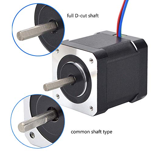 STEPPERONLINE Full D-Cut Shaft Stepper Motor Nema 17 0.9deg 46Ncm (65.1oz.in) 2A 42x48mm CNC 3D Printer