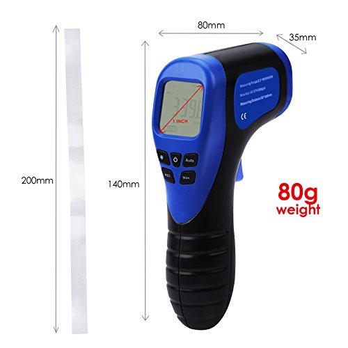 Touchless Tachometer Handheld Digital Laser Speedometer, 2.5-99999 RPM, Record (60 Data) / MAX/MIN/AVG Function, ± 0.02% + 1 Digital Accuracy, Speedometer Tachometer. Meter Display Portable tachometer