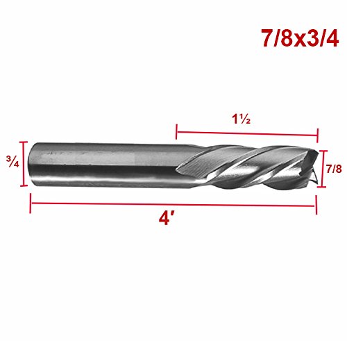 [Australia - AusPower] - Luomorgo 4 Flute Full Grinded Sqaure Nose End Mill Cutter 3pcs (5/8 3/4 7/8 Blade Diameter) 5/8 3/4 7/8-3pcs 