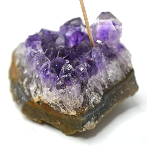 Psychic Sisters Amethyst Incense & Holder Set - 7 Spirits, 14 Incense Sticks - Blessed, Reiki Energised, 30 Min Burn Time, Purple