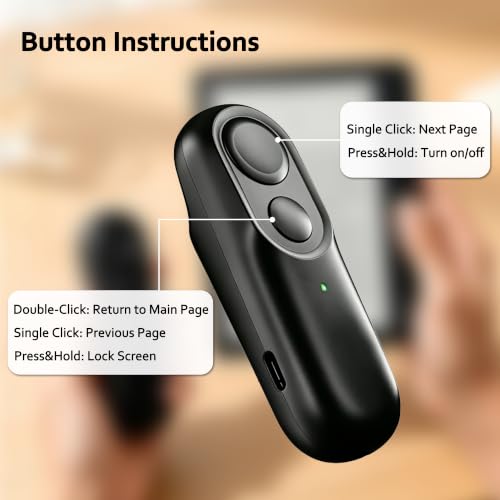 Remote Page Turner for Kobo e-Readers, Wireless Clicker Page Turner Black