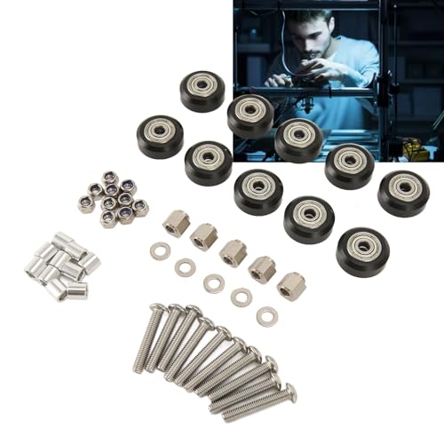10Pcs 3D Printer POM Pulley Wheels with Bearings, Durable, High Printing Accuracy, Compatible with AnetEngraving Machines, 3D Printer Accessories for Ender 3, Ender 3 V2,