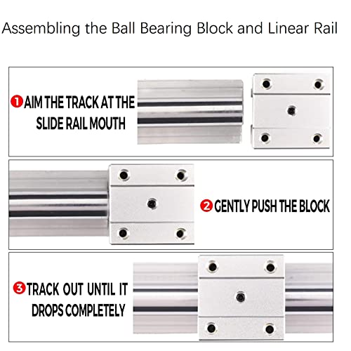 SBR12LUU 12 mm Linear Ball Bearing Slide Block Open Slide Block Bearing Blocks for SBR12 Linear Motion Shaft Guides Slide Rails as CNC Router Parts Pack of 2 SBR12 LUU Blöcke Pack of 2 SBR12LUU