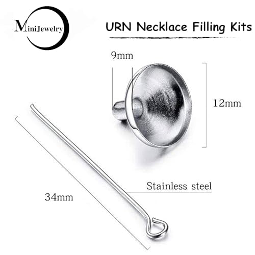 MiniJewelry Cross Angel Wing Urn Necklaces for Ashes Cremation Jewelry Keepsake for Adult Women Men Human Family Loved One