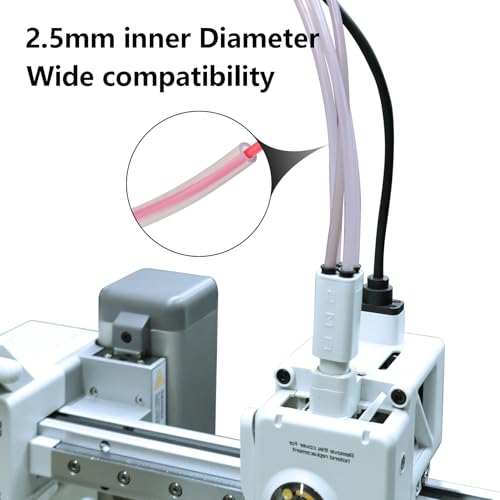 16.4 FT PTFE Teflon Tube Kit with 1 Tube Cutter and 4 Tube Extension Connector, ID 2.5mm X OD 4mm Ultra-Smooth PTFE Teflon Tubing for Bambu Lab A1/P1/X1 Series, K1 Series, AD5M