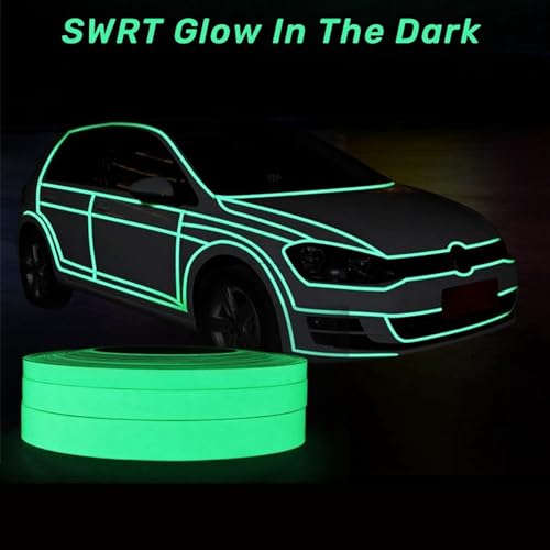 [Australia - AusPower] - Glow in The Dark Tape 33FT x 0.5 Inch Long-Lasting Bright Fluorescent 8 Hours Glow Tape, Strong Adhesive Warterproof Glow in The Dark Stickers for Night Decorations, Stairs, Walls and Exit Sign 33FT x 0.5IN 