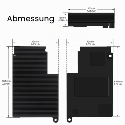 Geekworm Raspberry Pi 5 Cooler, Aluminum Passive Cooling Heatsink (H509) | 2GB/4GB/8GB/16GB compatible, 15mm thickness, fanless, wave-shaped cooling fins