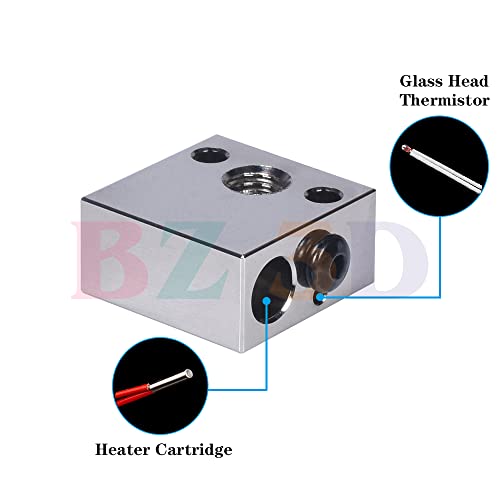 BZ 3D Ender 3 Heater Block,CR-10 Upgrade Plated Copper Heater Block,MK8 High Temperature Heating Block with Silicone Socks for Ender 3/Ender 3 V2/Pro/Ender 5/Plus/CR10/S4/S5 3D Printer Hotend.(2PCS) 2PCS Plated Copper