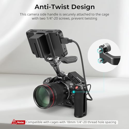 SmallRig Threaded Side Handle with Record Start/Stop Trigger, 3 Cables