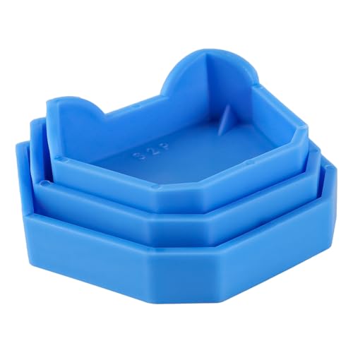Dental Plaster Model Base, 6 Pieces Dental Impression Material Molding Tray, Silicone Lab Model Molding Tray for Dentist, Suitable for Various Trays