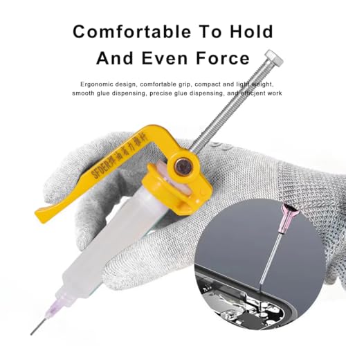 Manual Solder Flux Glue Dispenser,Durable Solder Paste Dispenser with Plunger and 3 Dispensing Needles,10cc Syringe Dispenser for Soldering Paste Welding Repair Tools(Solder Flux Excluded)