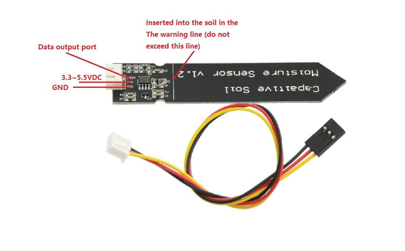 [Australia - AusPower] - 5pcs Capacitive Soil Moisture Sensor Corrosion Resistant for Arduino Moisture Detection for Raspberry Pi DIY Humidity Detection Sensors 