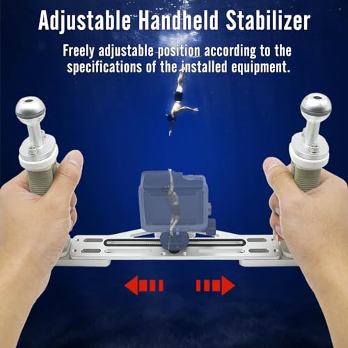 AQUANIC Underwater Camera Tray Handheld Stabilizer Tray Bracket for Camera Housing, Handle Aluminum Diving Grip for Gopro Divevolk, TG-5/6, RX100 V and Other Action Camera (Grey) Grey