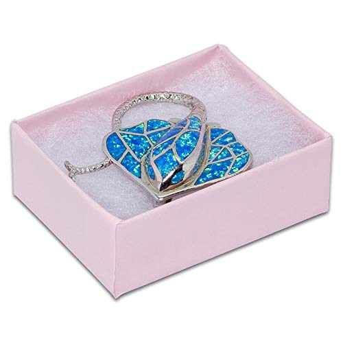TheDisplayGuys 100 Cardboard Jewelry Gift Boxes with Inserts - Pastel Pink 1 Count (Pack of 100) 1.9" x 1.3" x 0.7" (#10)