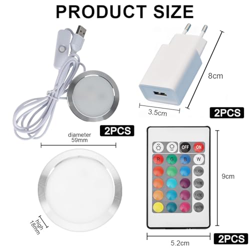 2 Pieces 3D Printer LED Lamp Kit for Lab A1/A1mini/P1S/P1P/X1C, 3D Printer Part LED Light Strip Lighting Strip Model Set, with USB Adapter, Night Light Models Replacement for 3D Printer, RGB Light