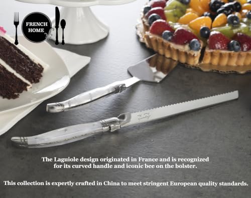 French Home 8pc Laguiole Dessert or Cocktail Spoon and Fork Set - Plum Rose