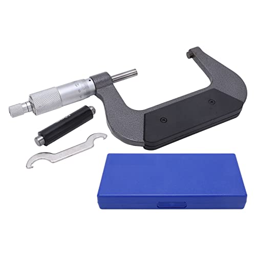 Outside Micrometer 50-75 mm Range Micrometer 0.01 mm Resolution Micrometer Screw Metric Outdoor Brake Caliper, External Micrometer Micrometer Stable Alloy Surface