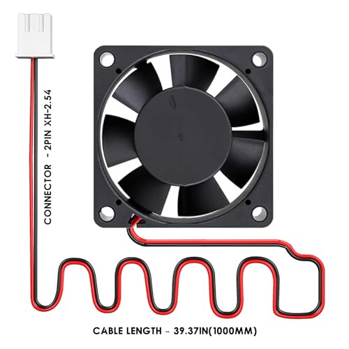 WINSINN DC 60mm Fan 12V 6020 Dual Ball Bearing Brushless Cooling 60x20mm 2PIN (Pack of 4Pcs)