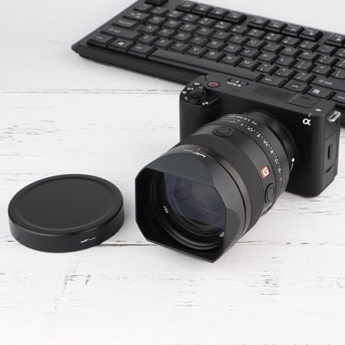 Haoge Lens Hood Metal Square Bayonet for Sony FE 35mm F1.4 GM, FE 50mm F1.4 GM,with Metal Front Cap, Replaces Sony FE35mm F1.4 GM Hood ALC-SH164
