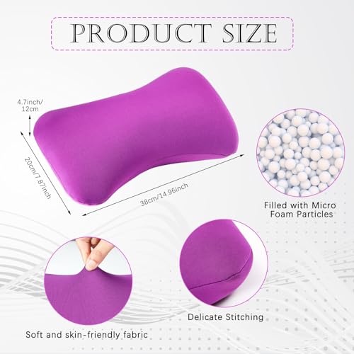 Thyle 2-piece bead neck pillow set in black and violet, bone-shaped cervical pillows, 15x8 inches, for neck support and comfort.