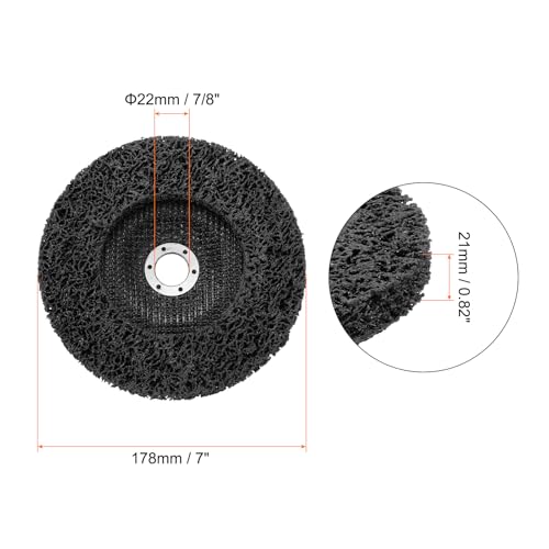 HARFINGTON 2pcs Strip Disc Stripping Wheels 7" x 7/8" Stripping Discs Wheel for Angle Grinder Clean and Remove Paint Coating Rust Welds Oxidation, Black 7inch 2