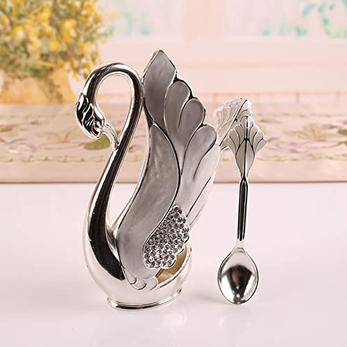Elegant Swan Flatware Holder, Decorative Kitchen Organizer for Spoons, Forks, Coffee Stirrers, Dessert Utensils Spoon