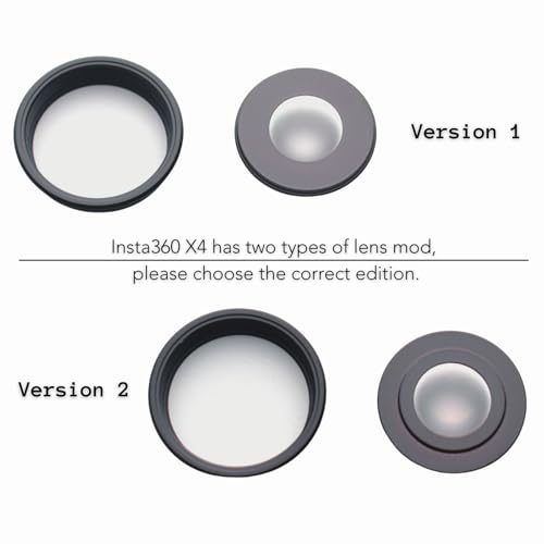 [1 Pcs] Camera Lens Glass Replacement for Insta360 X4, 360° Lens Repair Part with Mounting Ring, Compatible with Insta 360 X4 Action Camera Accessories (Version 2) For X4 (Version 2)