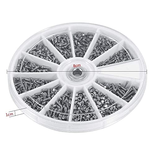 Walfront 600-piece screws and nuts assortment kit with tiny bolts and fasteners in a storage box