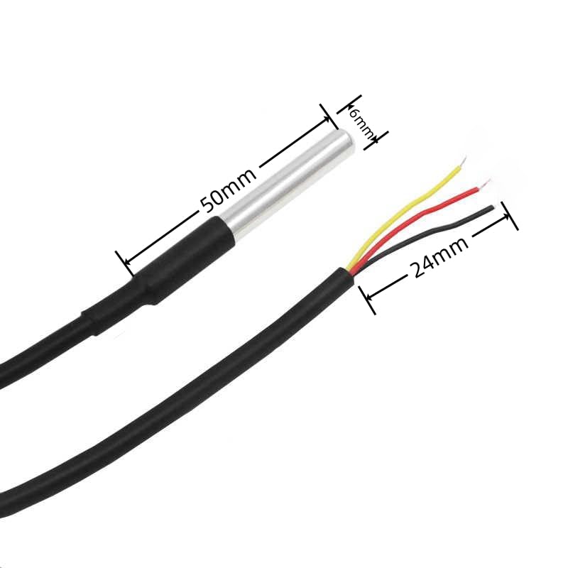 [Australia - AusPower] - 5pcs DS18B20 Temperature Sensor Temperature Probe Stainless Steel Package Waterproof 2M 
