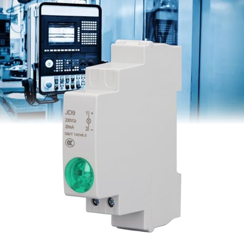 Industrial Indicator Light, DIN Rail Mount, LED Indicator Light, Circuit Signal Indicator for Distribution Box, CNC Lathes, Workshops, AC DC 230V (GREEN) Green