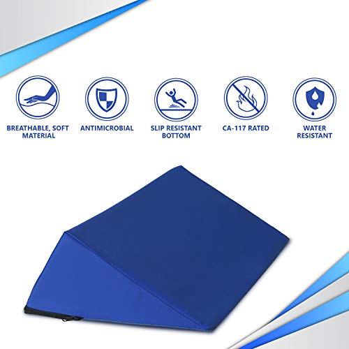 NYOrtho Positioning Wedge 30° – Bed Wedge Pillow for Pressure Relief & Alignment – Slip-Resistant, Easy-to-Clean, Wipeable Vinyl for Side Sleepers & Elderly – Patient Support Cushion – 16x12x7 in 30° 16x12x7 Inch (Pack of 1)