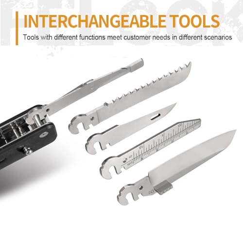 Roxon S503G Flex Companion 9-in-1 modular EDC multitool and D2 pocket knife in black