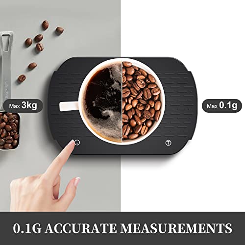 OBEST Digital Coffee Scale with Timer,Espresso Kitchen Scale Black