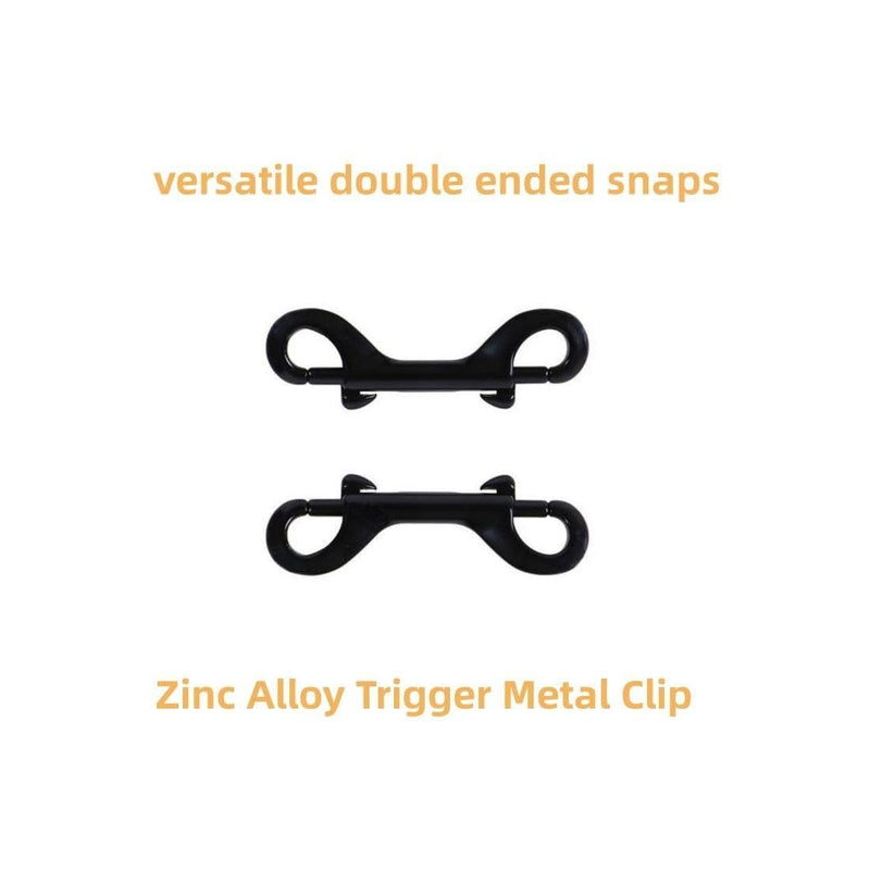 [Australia - AusPower] - 2 PCS Double Ended Snaps, Zinc Alloy Trigger Metal Clip, Black Double Ended Snap Hooks for Pet Dog Leash, Key Holder, Carabiner, Home, Farm.(2.75Inch) 