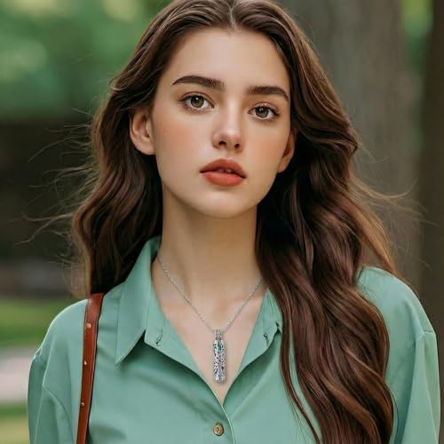 Cylinder Urn Necklace Crystal Tree of Life Cremation Jewelry Pendant for Women Men Vial Cremation Ash Pendant Loved One Memorial Jewelry with Mini Keepsake Urn Ash - Always In My Heart Silver-Colorful