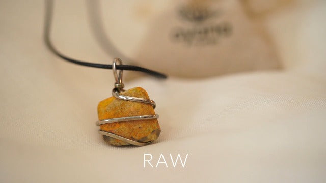 Ayana Crystals Bumblebee Jasper Pendant Necklace, Natural Confidence Stone
