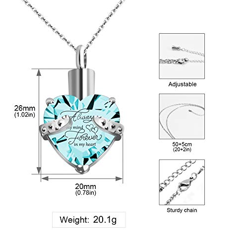 XIUDA Cremation Urn Necklace for Ashes Memorial Cremation Jewelry