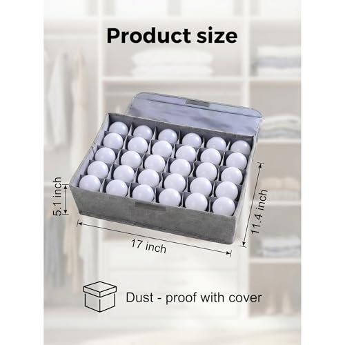 2 Pcs Light Bulb Storage 0rganizer, Christmas Light Storage Keep 30 Capacity Light Bulb Foldable Organizer with Lid Sturdy PP Board Fits Various Balls Standard Bulbs for Xmas Holiday