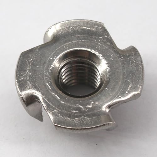 SeeRaphee M10 solid 304 stainless steel T-nuts, four-claw threaded inserts, 50 pieces