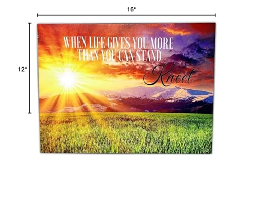 Lighted Inspirational Wall Art Print with LED Lights, 16 x 12 Inch